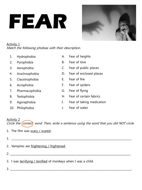 To Feel Fear Answers .